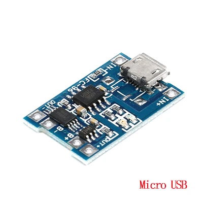 Micro USB 5 шт. Micro USB 5V 1A 18650 TP4056 литиевый модуль зарядного устройства аккумулятора зарядная плата с защитой двойные функции 1A li-ion - Цвет: Micro USB