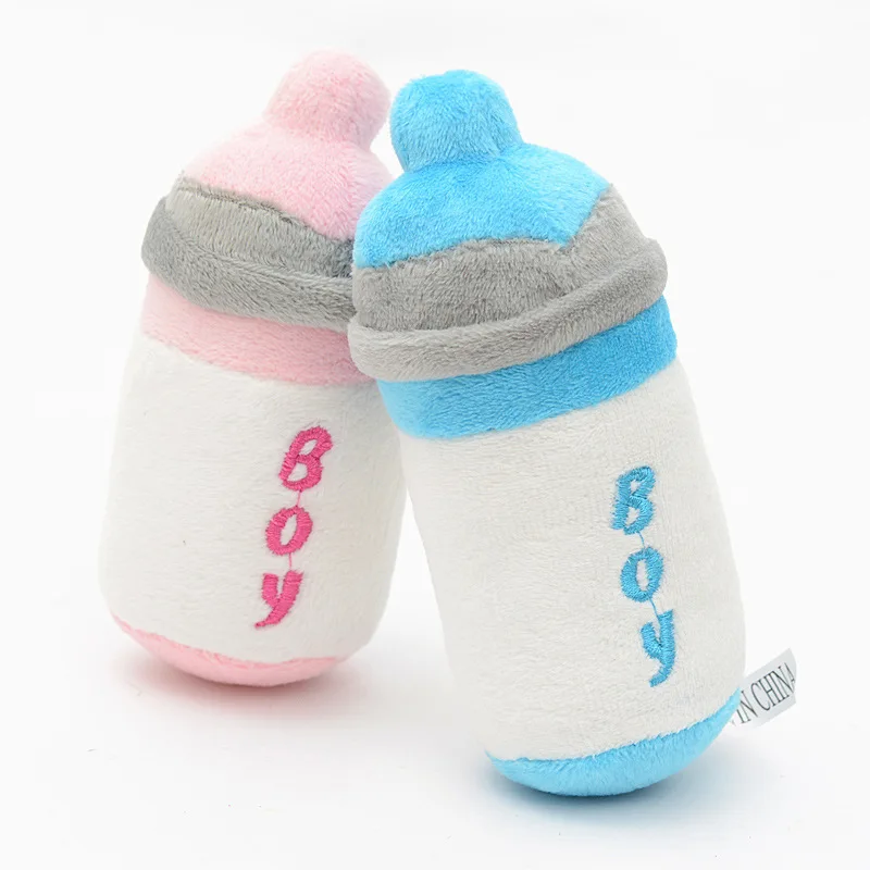 Cat Dog Sound Plush Toys Milk Bottle Puppy Pet Chew toy Squeak Teeth Cleaning For Dogs Screaming Toy | Дом и сад