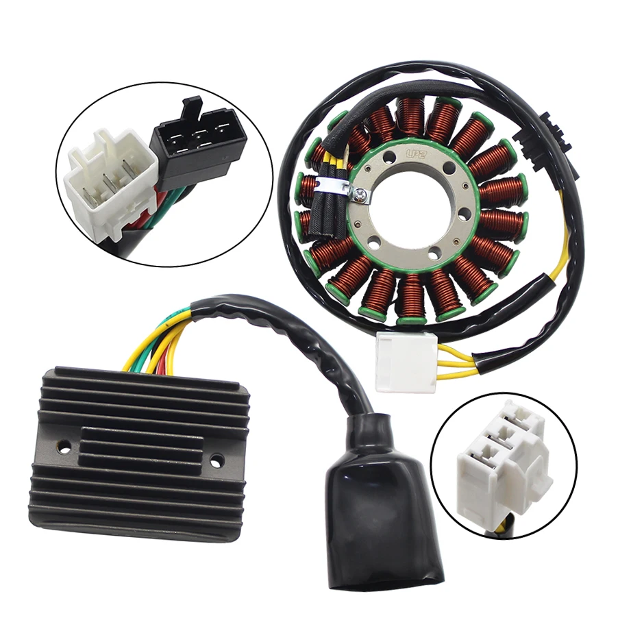 

Motorcycle Voltage Regulator Rectifier+Ignition Magneto Stator Coil For Honda VFR800 VFR 2002-2009 31600-MCW-D61 31600-MBG-306