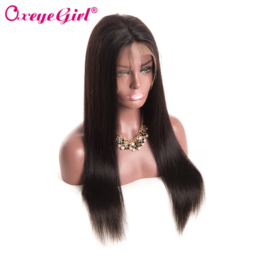 Oxeyegirl 13x4 бесклеевой Синтетические волосы на кружеве человеческих волос парики с ребенком Человеческие волосы Remy для наращивания, бразильские волосы прямые Синтетические волосы на кружеве парик