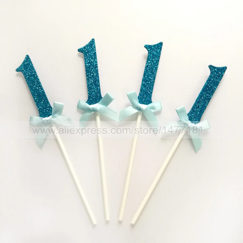 Набор из 24 предметов с блестками и цифрой 1 Топ изображением кекса для малышей год