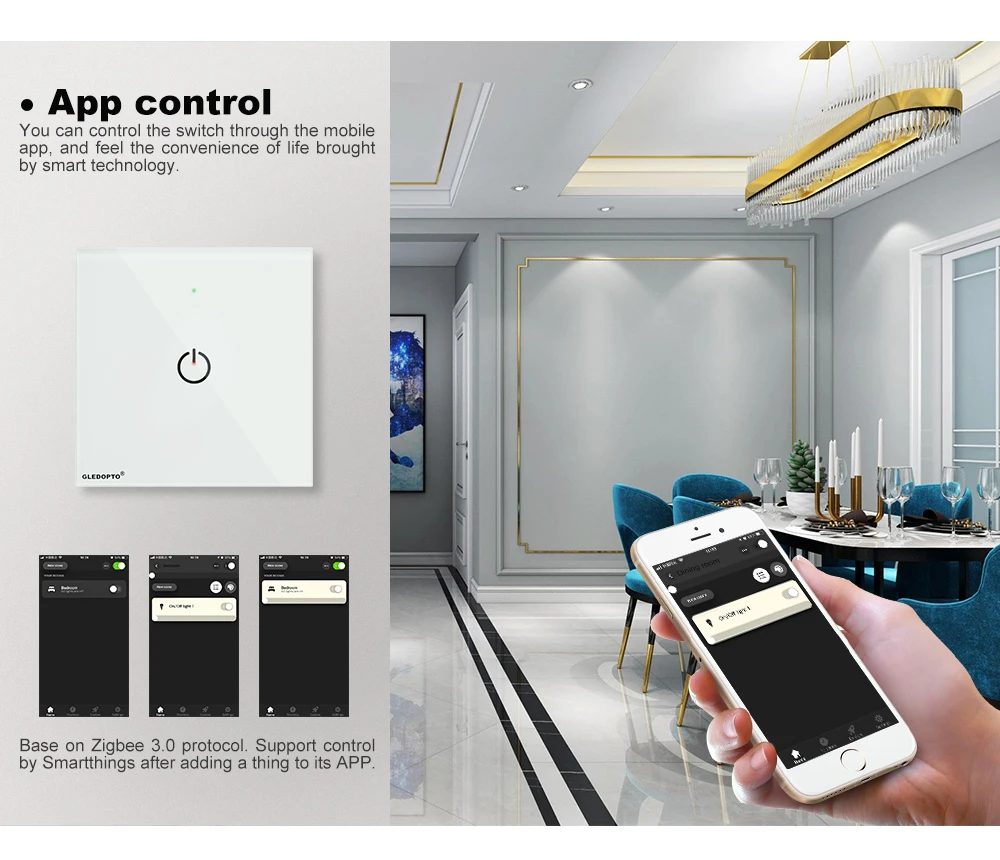 Настенный выключатель ZIGBEE ZLL обычное светодиодное устройство для