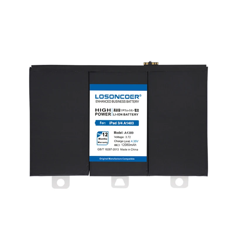 Losoncoer 12080 мА/ч, A1389 Батарея для iPad 3 4 iPad3 iPad 4 A1403 A1416 A1430 A1433 A1459 A1460 A1389 Серия ноутбуков Батарея