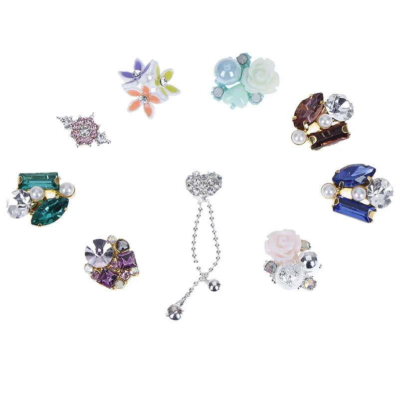 

10pcs/1bag 3D Metal Glitter Nail Art Glitter Silver Alloy Manicure Supplies Crystal Rhinestones Nail Art