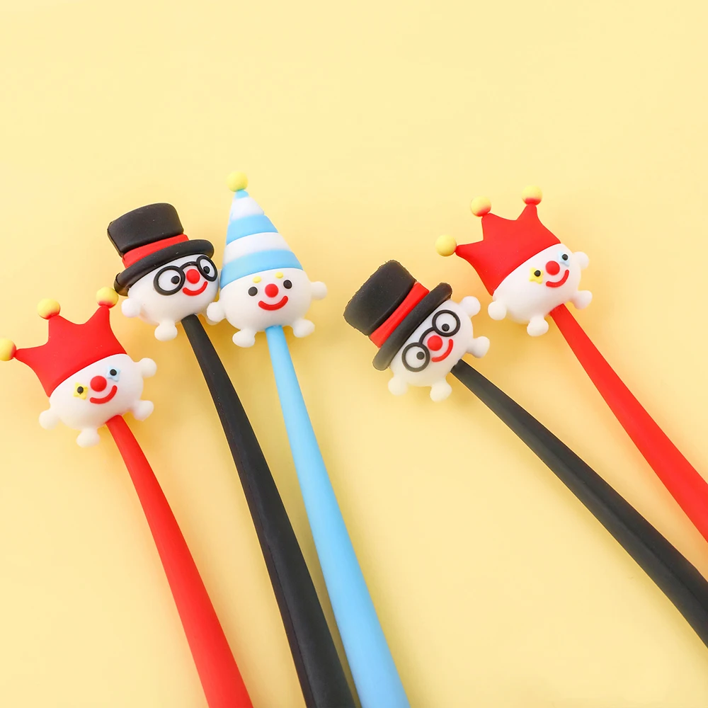24Pcs/Batch Japan Funny Pens Clown Master Cute Kawaii Ballpoint School Rollerball Anime Stationery Stuff Thing Kids Fun Gift Kit