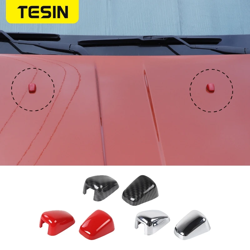 

TESIN ABS Car Front Windshield Washer Wiper Spray Nozzle Cover Stickers Accessories For Dodge Nitro For Jeep Liberty 2007-2012