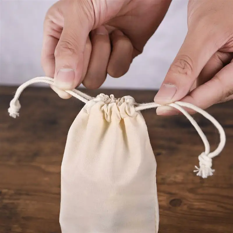 10PCS Cotton Simple Nice Good Quality Drawstring Pouches for Gifts Wedding | Дом и сад