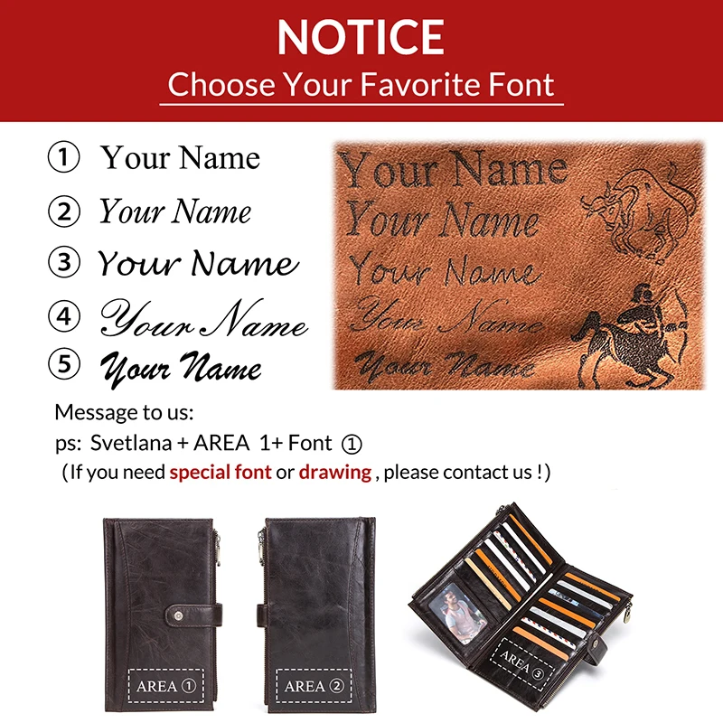 Длинный кошелек Contact's из натуральной кожи для мужчин повседневный мужской