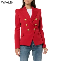 2021 spring and autumn fashion new casual long sleeved one button slim houndstooth suit jacket women polyester china mainland