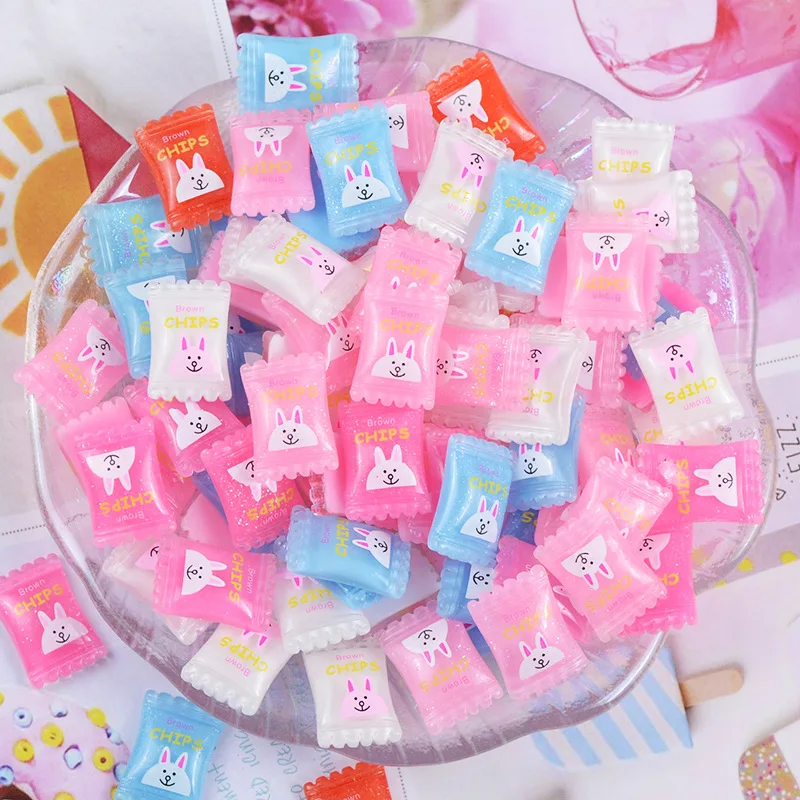 20 шт кавайные карамельные декоративные бусины из смолы с плоской задней стороной