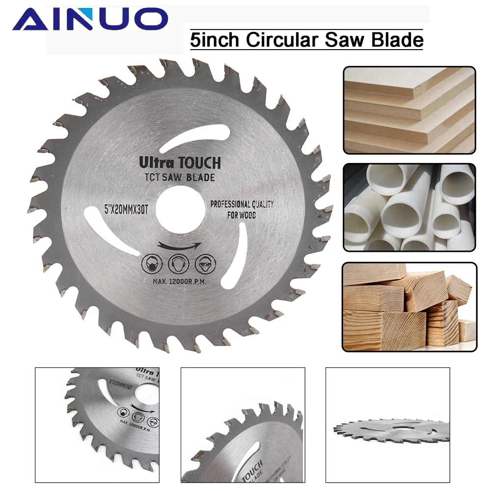 5" Circular Saw Blade Cutting Disc 4/5" Hole Metal Plastic Wood Cutter Tool 30 Teeth for Woodworking | Инструменты