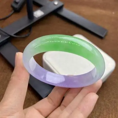 

Zheru jewelry natural two-tone Burmese jade 54-64mm bracelet elegant princess jewelry, best gift for mother and girlfriend