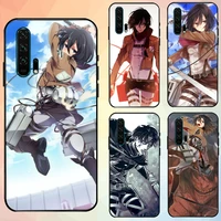 phone case for huawei honor v30 pro honor v20 30 20 10 honor9x 9xpro colorful matte 2021 new attack on titan mikasa levi