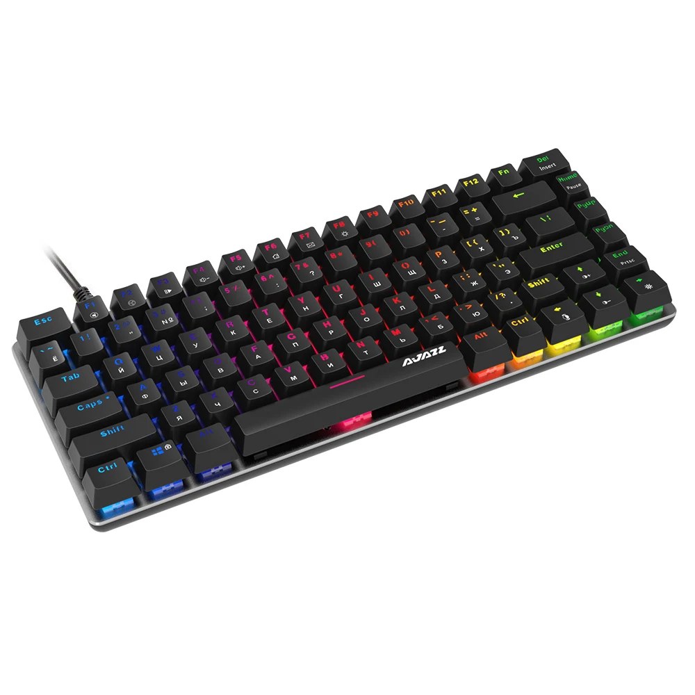 AJAZZ AK33(Русский Английский) версия механической клавиатуры русская RGB USB Проводная игровая клавиатура светодиодный красочный 82 клавиши игровая клавиатура