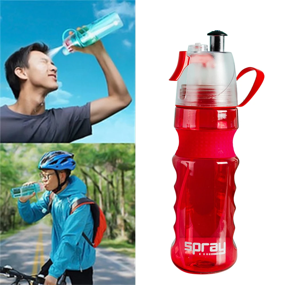 

800ML Sports Water Bottle 2 in 1 Multi-Functional Portable Insulated Drinking Bottle Misting Water Bottle
