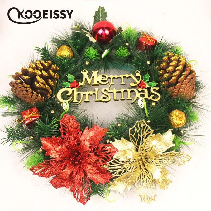 40 см Снеговик Рождественский олень венок из ротанга тканевый художественный