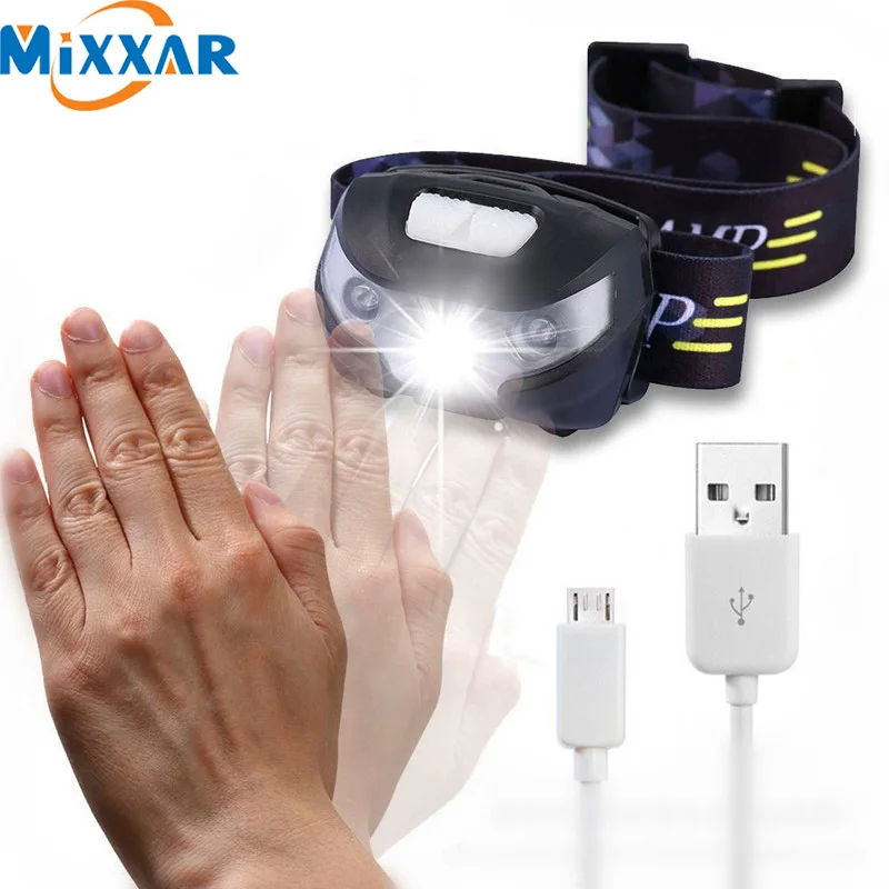 Перезаряжаемые светодиодные мини фары USB инфракрасная фара с датчиком движения