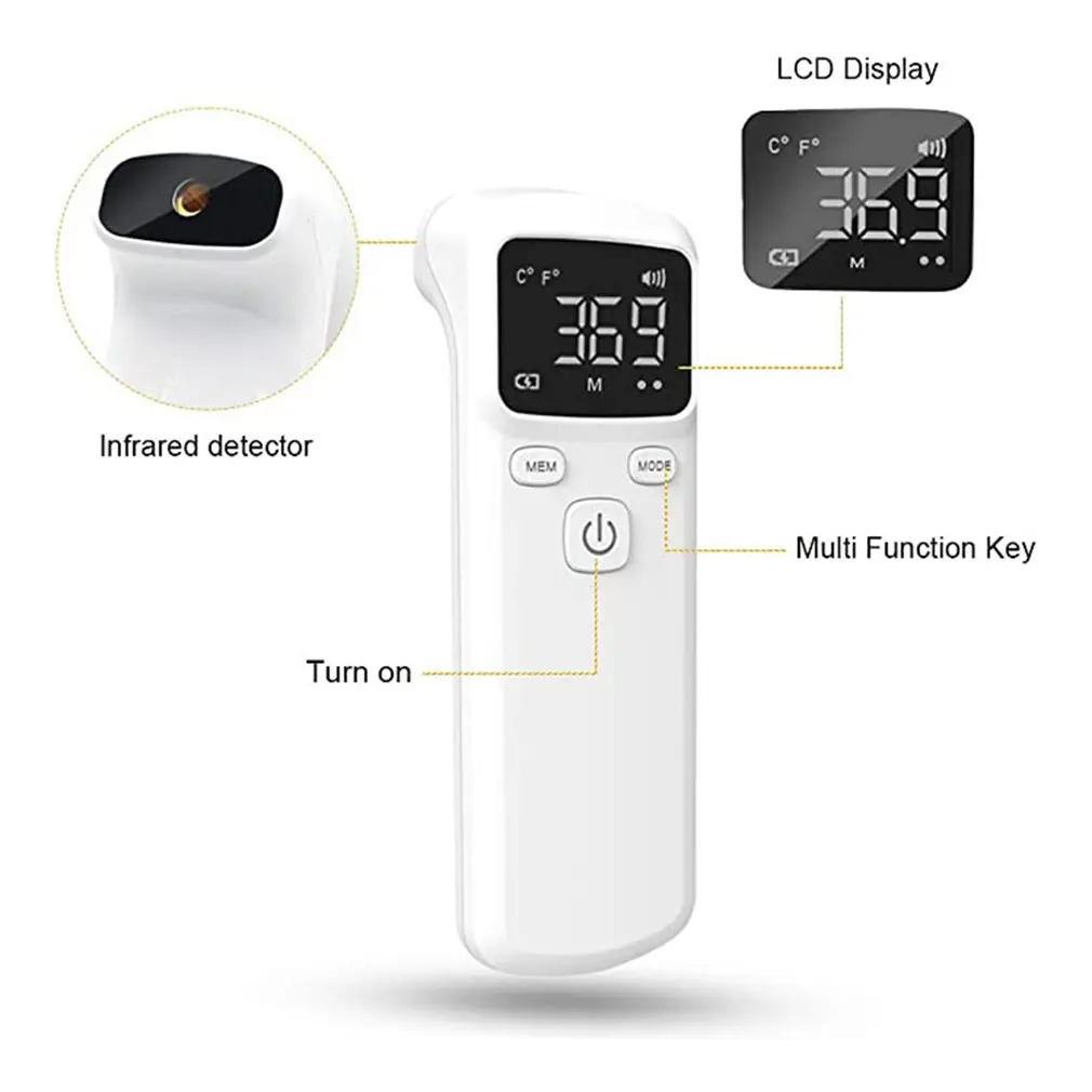 

2020 Forehead Non-contact Infrared body Thermometer ABS for Adults and Children with Lcd Display Digital Laser Temperature Tool