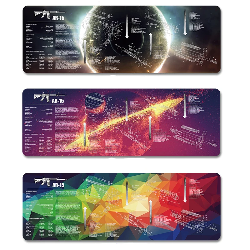 Настольный резиновый коврик для чистки винтовки со списком деталей | Спорт и