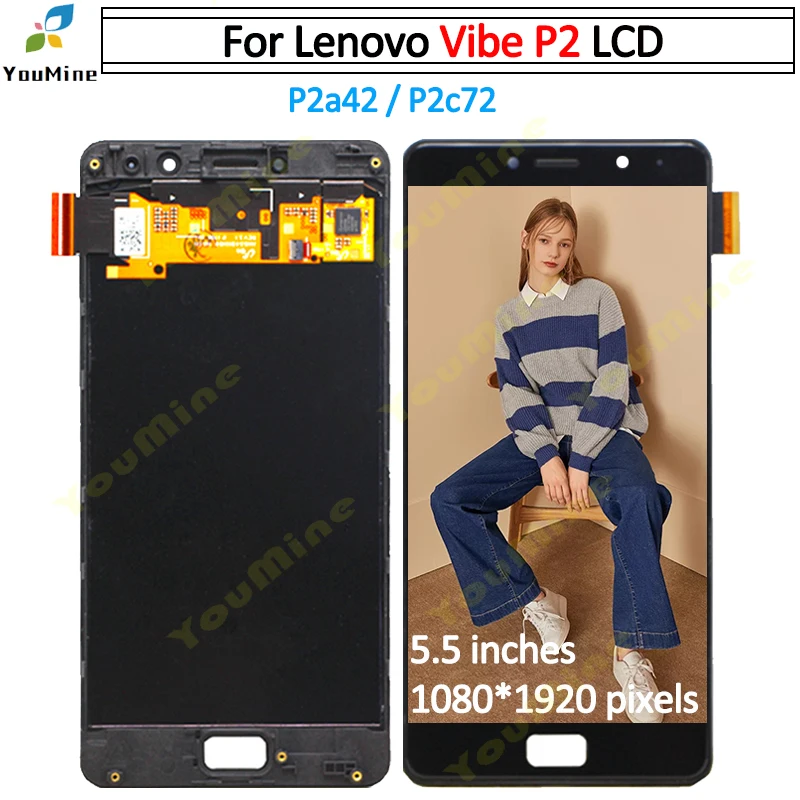 100% протестированный для Lenovo Vibe P2 ЖК-дисплей сенсорный экран дигитайзер в сборе с