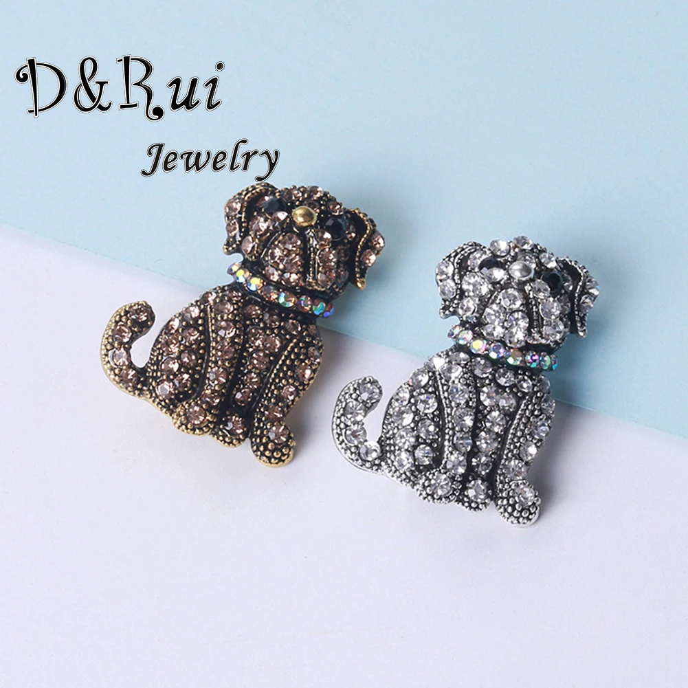 

Vintage Sitting Dog Brooches for Women Men Rhinestone Pets Animal Broochs Party Casual Brooch Jewelry Pin Mother's Day Gift 2022