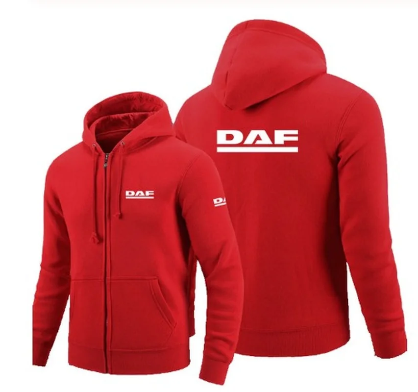 

2021 DAF logo zipper Sweatshirt Men Zipper Hoodies Autumn Hoodie Winter Long Fashion Casual Clothes