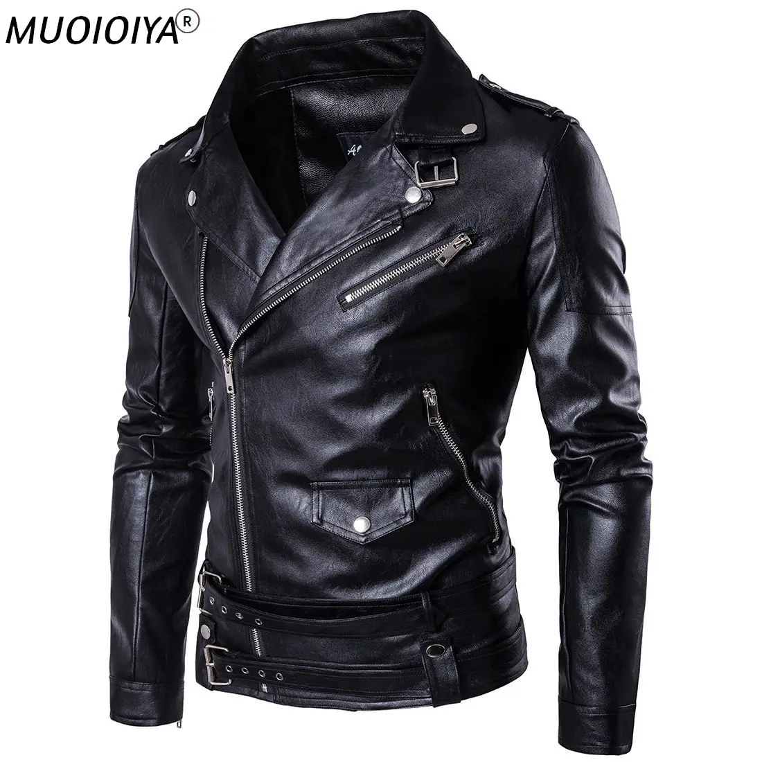 

2021 New Autumn Men Pu Leather Jacket Male Fashion Punk Faux Leather Outwear Man Motorcycle Biker Plus Size 5XL Short Coat K140