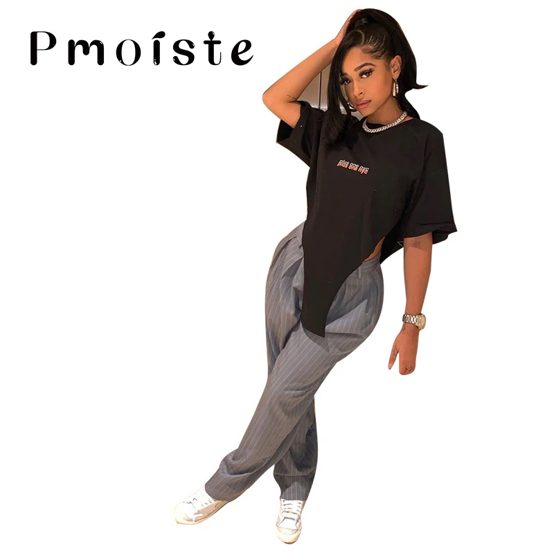 

Oversized Streetwear Short Sleeve Women Crop Top Letter Print Urban Style Casual T Shirts Fashion Streetwear Tees Hot