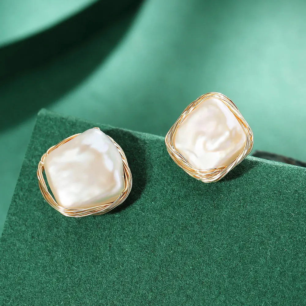 Viennois Silver Color Stud Earrings White Pearl Earring for Women Jewelry | Украшения и аксессуары