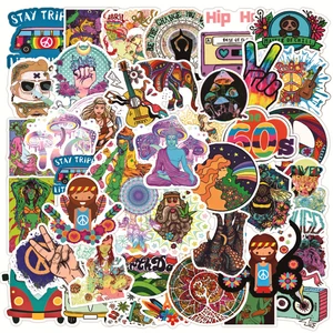 103050pcs retro hippies stickers diy skateboard guitar fridge laptop motorcycle luggage phone decal graffiti stickers kids toy free global shipping