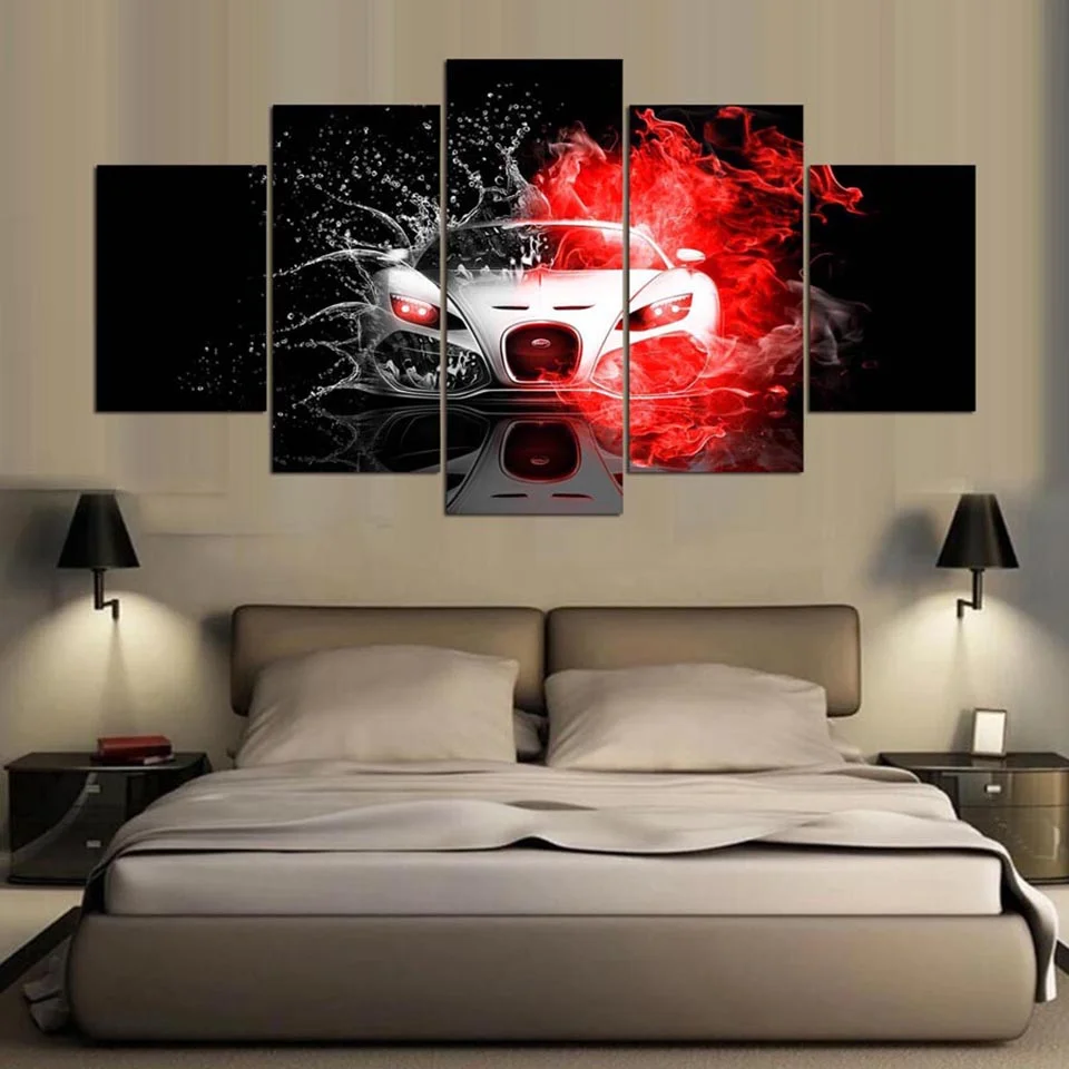 Модульная картина 5 Панель принты суперкар плакат для дома декоративный защелка