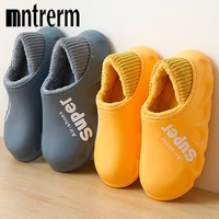 2020 waterproof non slip home slippers women eva slippers winter warm indoor cotton shoe ladies soft couples shoes thick bottom