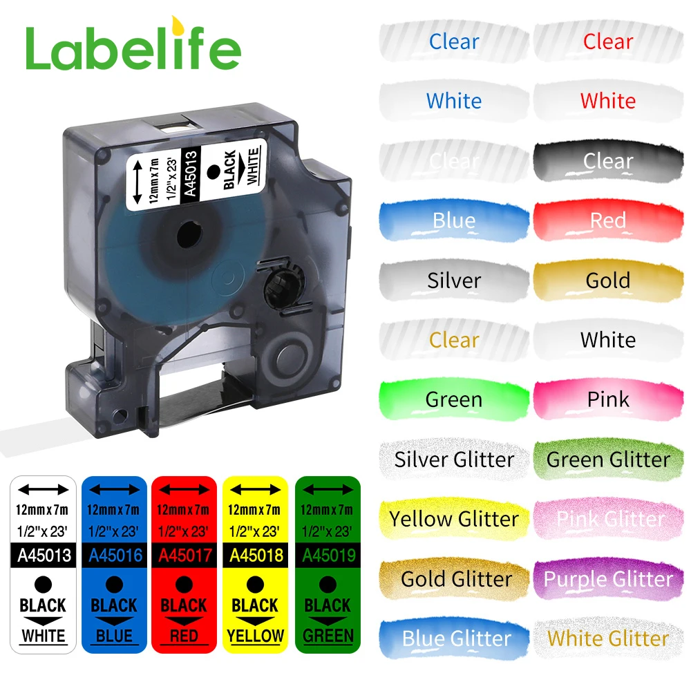 Маркировочная лента D1 45013 картридж совместимый с Dymo LabelManager Label Maker 45010 280 P 160 260 1 шт. |