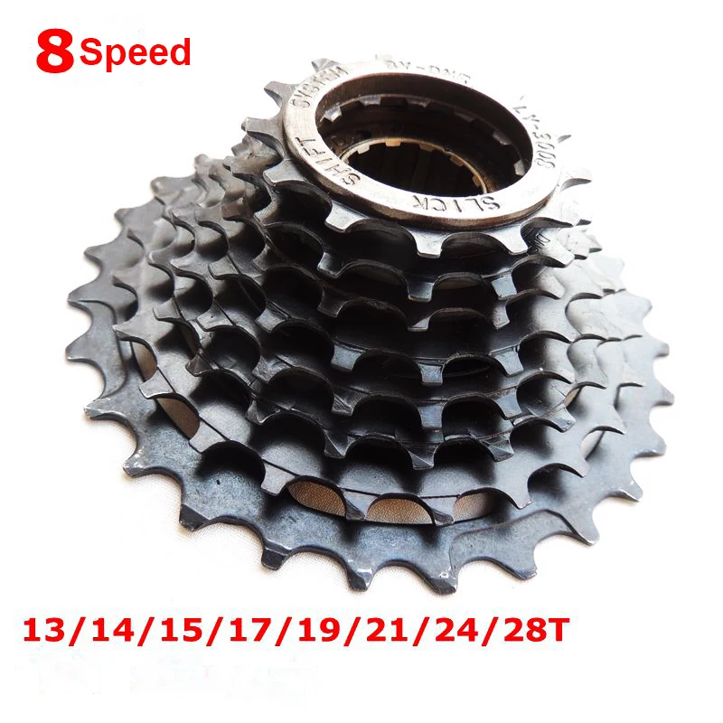 8 Speed 13-28T 7/8 скорость 13-32T Cog кассета позиционирования маховик MTB Горный шоссейный велосипед свободного хода Велосипед маховик Металлическая резьба звездочка - Цвет: 8 Speed 13-28T