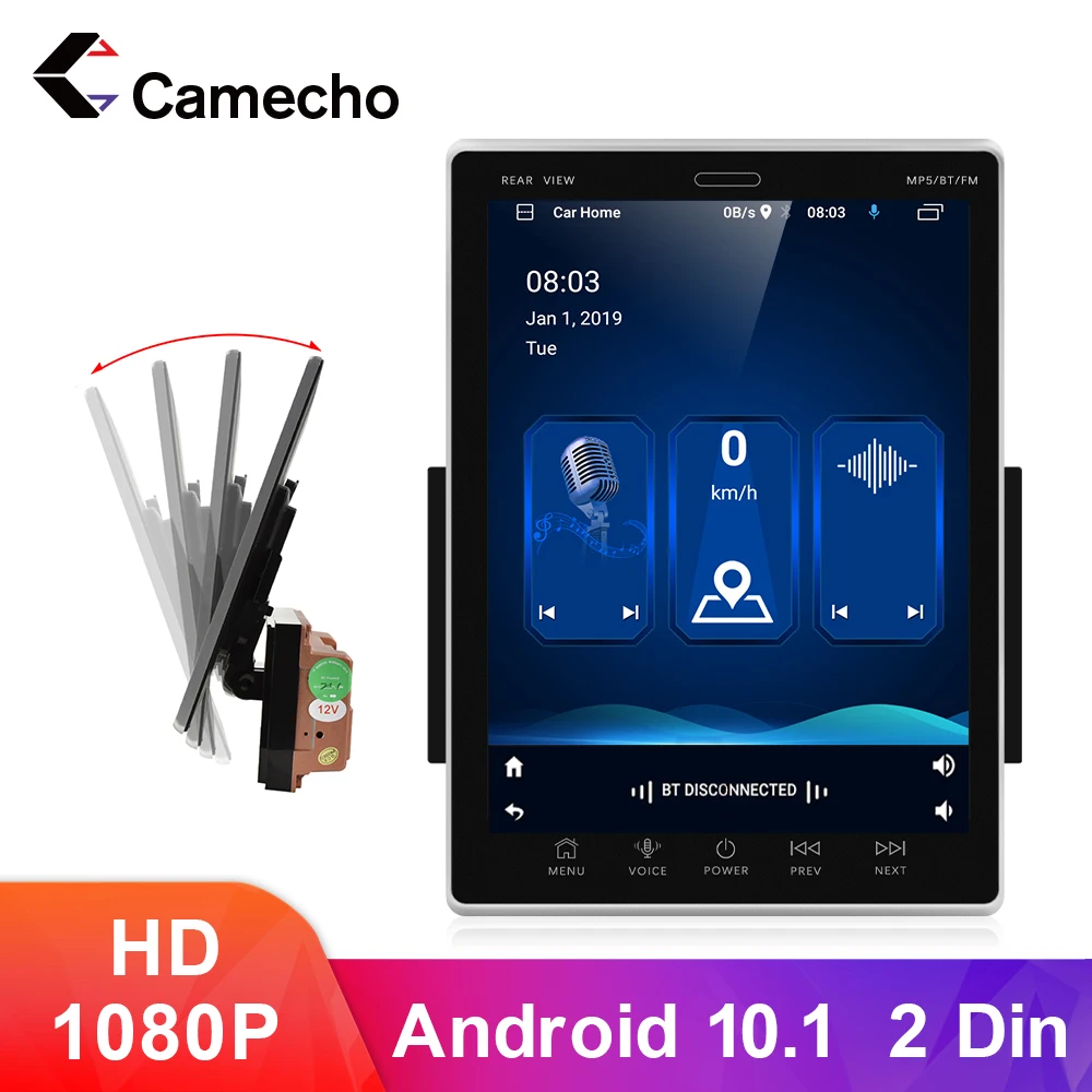 

Автомобильный мультимедийный видеоплеер Camecho, 2 Din, Android 10,1, с вертикальным экраном 9,5 дюйма, радио, GPS, FM, стерео для VW, Nissan, Toyota, Kia