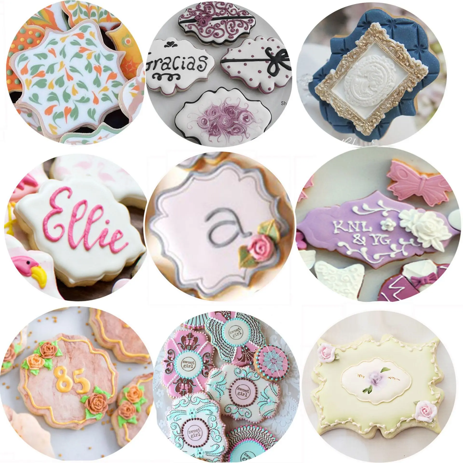 polymer clay cutter Stainless Steel Cake Fondant Mould European style mirror frame blessing border Shape Mold cookie Tools | Дом и сад