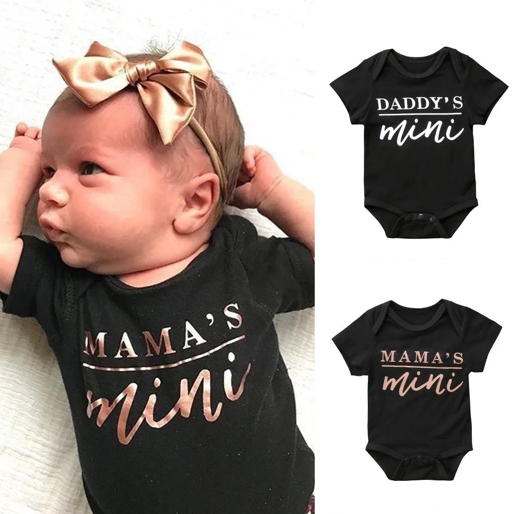 Baby Boy Girl Bodysuits Summer Short Sleevele Newborn Clothes O-neck Toddler Jumpsuit Onesie Letter Printed body bebe A40 | Детская