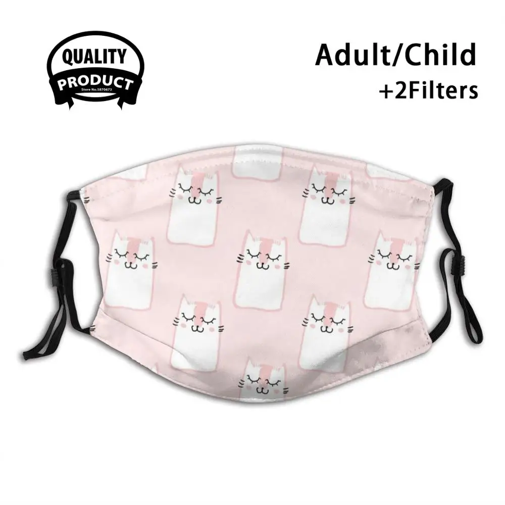 

Милая меховая многоразовая маска для рта с фильтром крутые Забавные Маски с узором розовые милые меховые кошки пушистые кошки домашние жив...