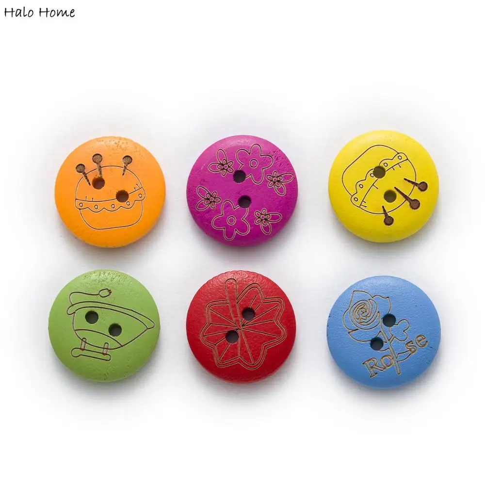 

30 шт Многоцветный разные деревянные пуговицы для шитья Скрапбукинг одежда повязка на голову ручной работы ремесла домашнего декора аксесс...