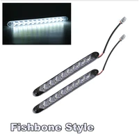 2pcs 108 led white car flexible fishbone style drl strip light headlight waterproof