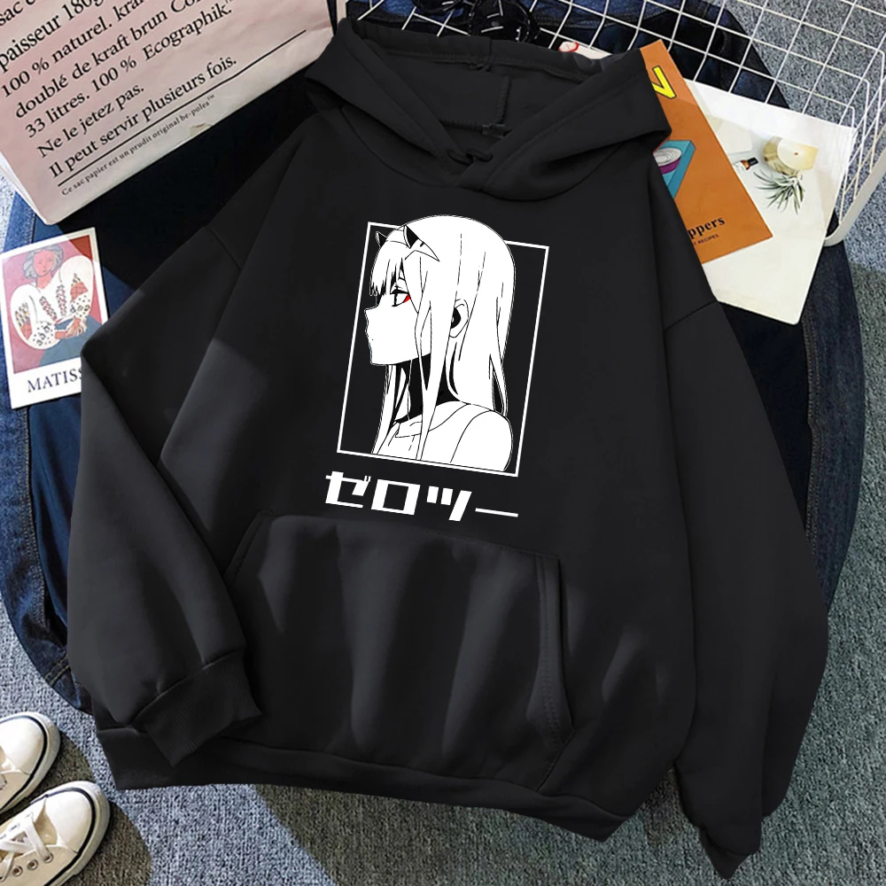 

Zero Two 002 Anime Character girl Print Hoodies Mens Loose Fashion Sweatshirt Casual O-Neck Autumn Fleece Pullovers Men Clothing