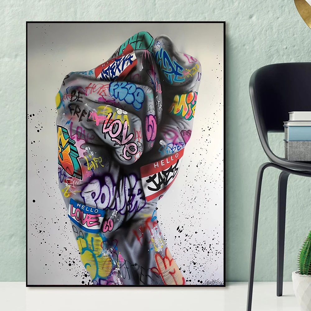 

Hands Graffiti Canvas Painting Wall Art Print Poster Picture Decorative Hands Graffiti Wall Painting Living Room Home Decoration