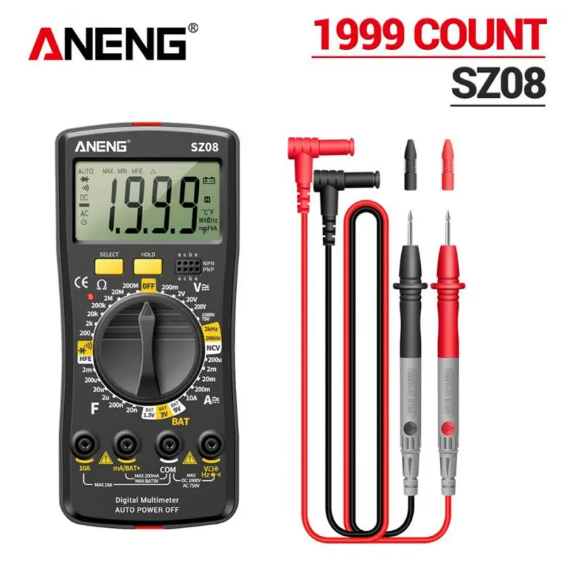 Цифровой мультиметр ANENG SZ08 транзистор переменного/постоянного тока