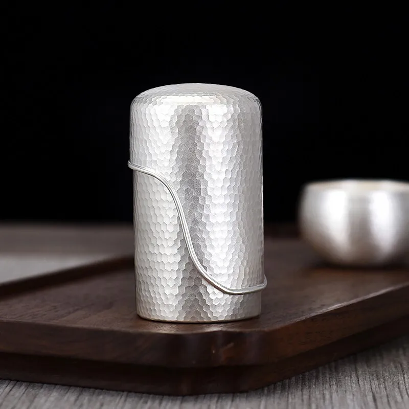 

Чехол ручной работы из стерлингового серебра 999 пробы, маленький, большой цилиндрический чехол для сигарет