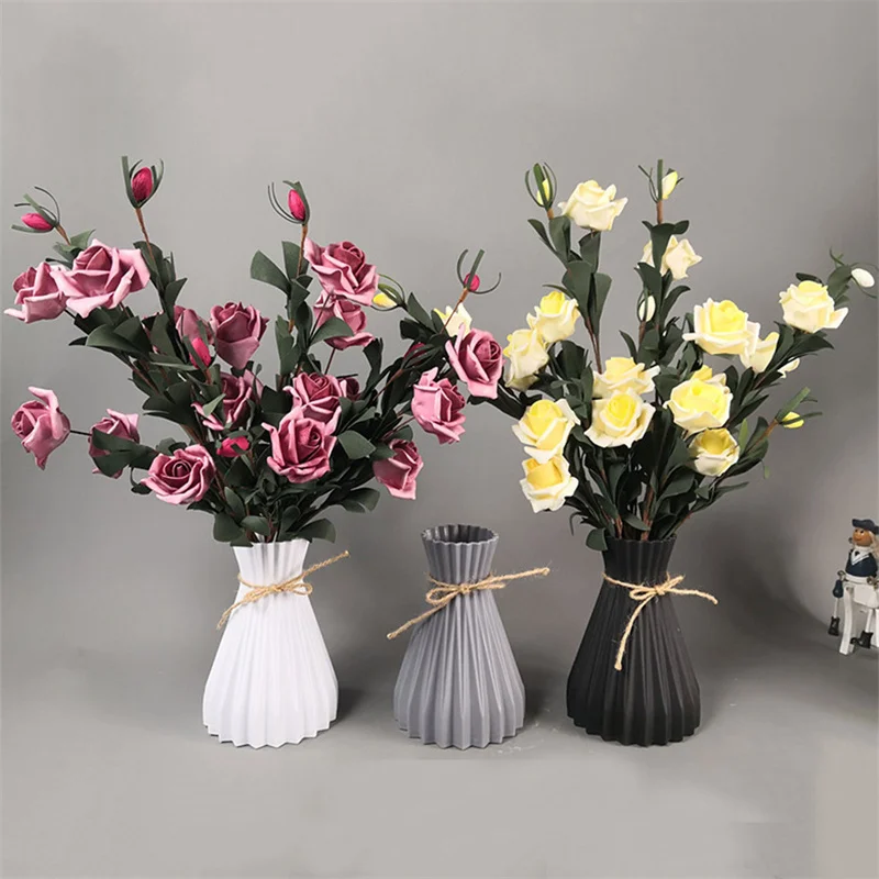 

1pcs Plastic Vases Home Decor Anti-ceramic Vases Imitation Rattan Flower Vase European Wedding Modern Decorations