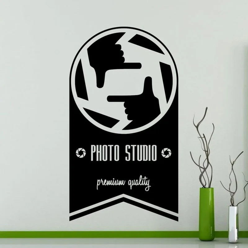 Фотостудия Наклейка на стену жесты логотип фотографии камера фотография офис