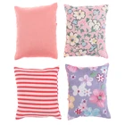 Симпатичные Подушки с цветами для дивана, кровати, кукольного домика, миниатюрная мебель для кукольного домика 112, игрушки, 2 шт.