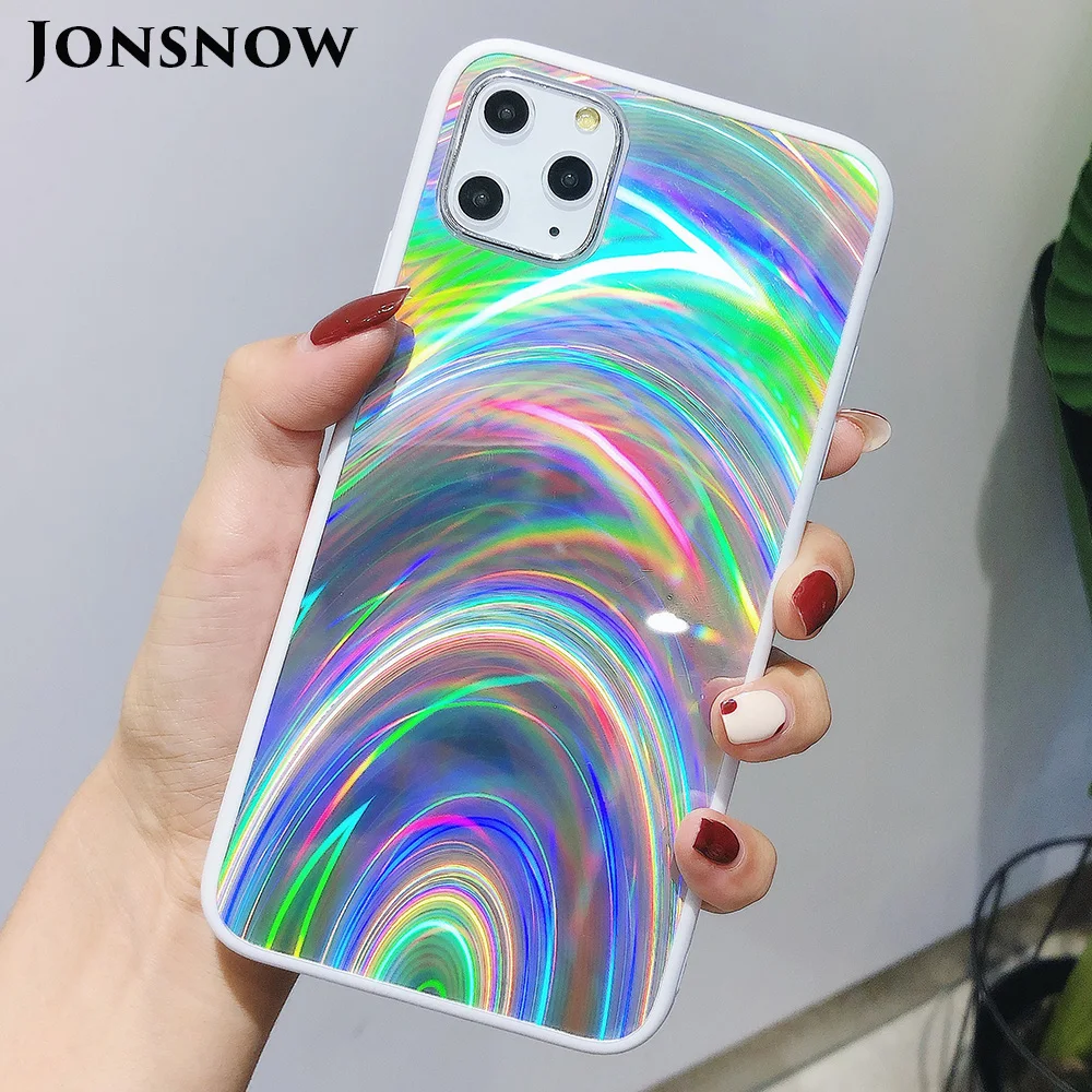 Holographic Prism Laser Case for iPhone 12 Mini XR XS Max Cases 3D Rainbow Glitter Phone Cover for iPhone 11 Pro SE 2020 7 8 6S