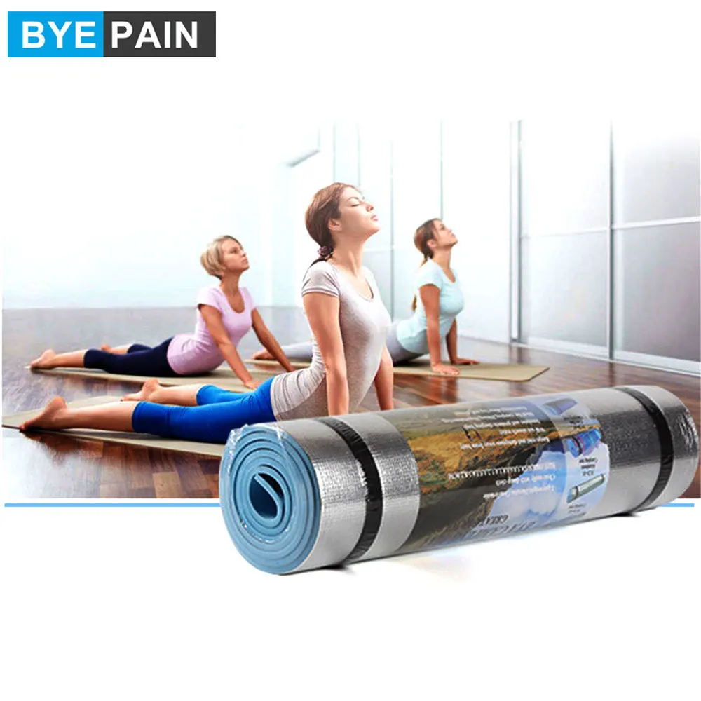 

1 шт. BYEPAIN Универсальный коврик-высокая плотность нескользящий коврик для упражнений, алюминиевая пленка влагостойкий