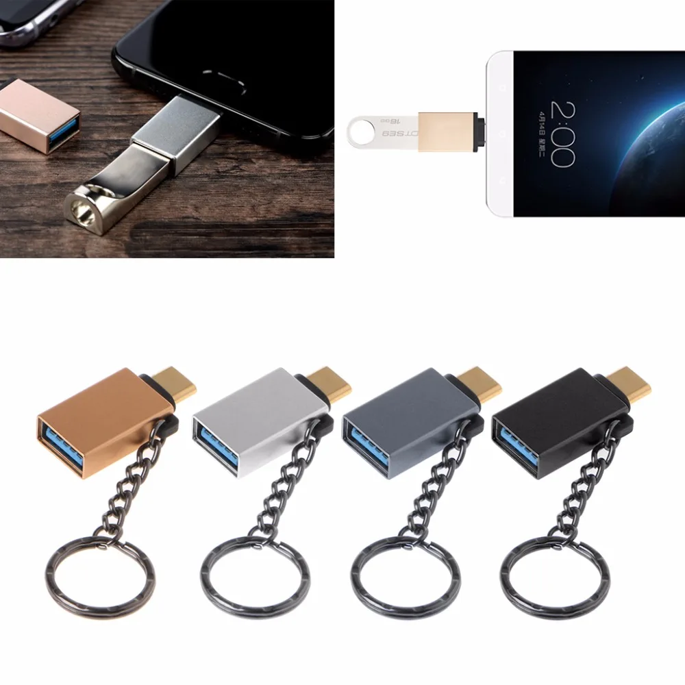Алюминиевый Портативный адаптер конвертера типа C для USB 3 0 OTG Macbook Note8 S8 G6 G5 Xiaomi Huawei